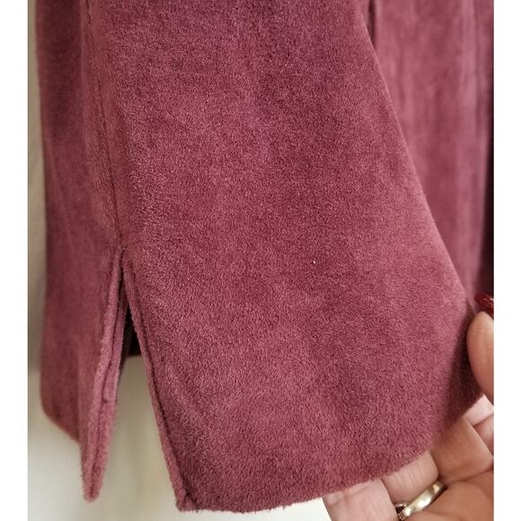 VTG- Laura Ashley Elegant Embellished Suede Leather Jacket Blazer Purple Size XL - Picture 4 of 12